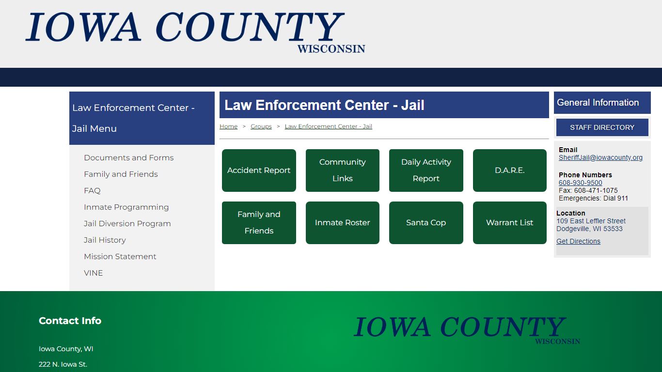 Law Enforcement Center - Jail - Iowa County